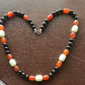 Beautiful Jay King DTR Sterling Silver 925 Black Onyx Carnelian  necklace